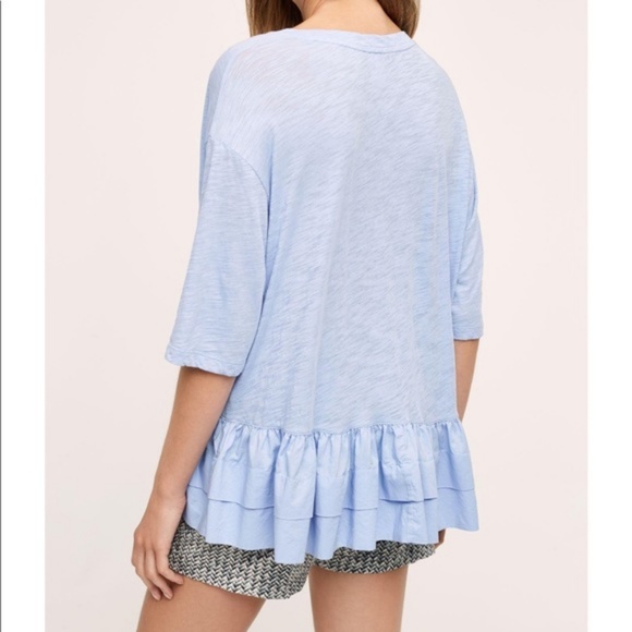 NWOT ANTHROPOLOGIE AKEMI+KIN CASCADE RUFFLE SHIRT - Picture 2 of 8